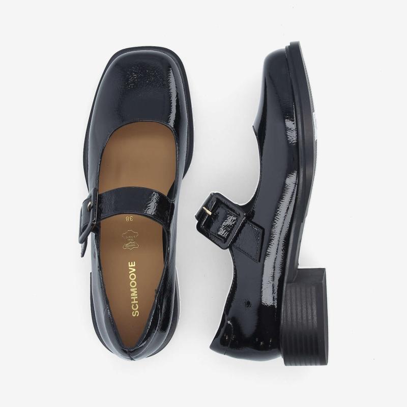 OSTEND BALLERINA W - WRINKLED PATENT - NOIR